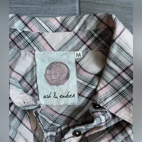 Anthro Ash & Ember Plaid Sleeveless Button Down Shirt Dress, pockets—size Med••• - Picture 8 of 14
